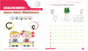 Ç Sesi Temel Yazı Harf Fasikülü kapak görseli, içinde çocuklara yönelik harf öğretimi etkinlikleri, çizimler ve yazma alıştırmaları yer alıyor.