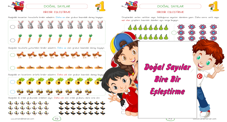 1. Sınıf Doğal Sayılar Bire Bir Eşleştirme