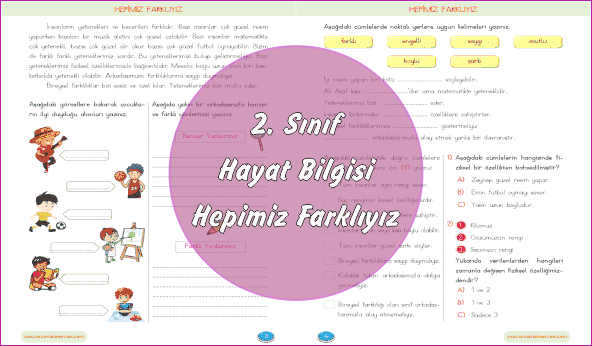 2. Sınıf Hayat Bilgisi Hepimiz Farklıyız