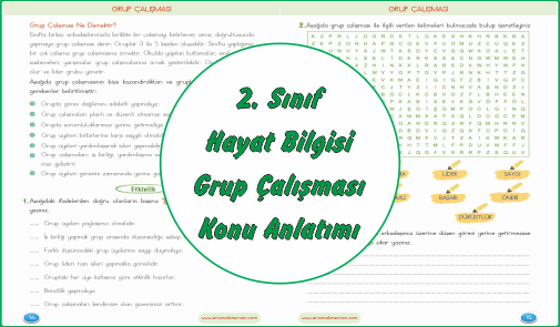 2. Sınıf Hayat Bilgisi Grup Çalışması