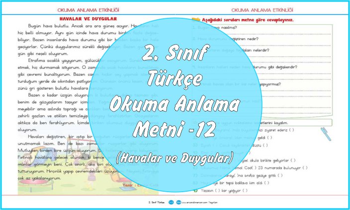 2. Sınıf Türkçe Okuma Anlama Metni - 12 1 2. Sınıf Türkçe Okuma Anlama Metni - 12
