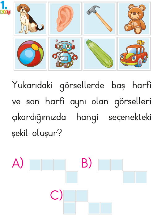 1. Sınıf Harf - Hece Bilgisi Test 1