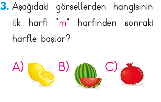 1. Sınıf Harf - Hece Bilgisi Test 1