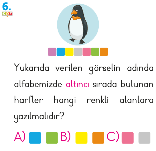 1. Sınıf Harf - Hece Bilgisi Test 1
