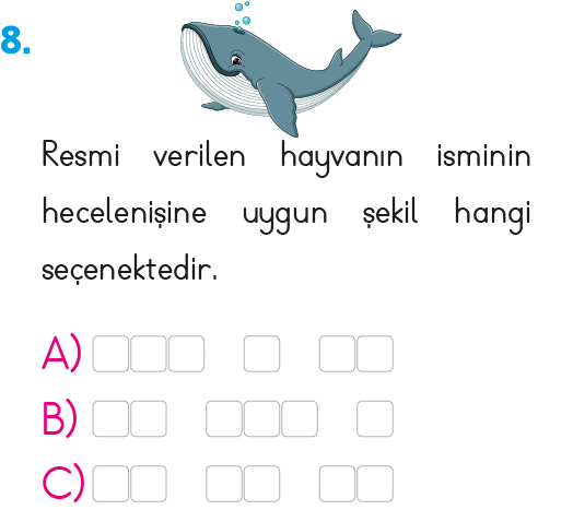1. Sınıf Harf - Hece Bilgisi Test 1